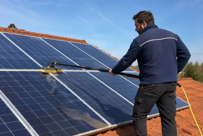 Nettoyage et entretien de panneaux solaires à la Ville-ès-Nonais